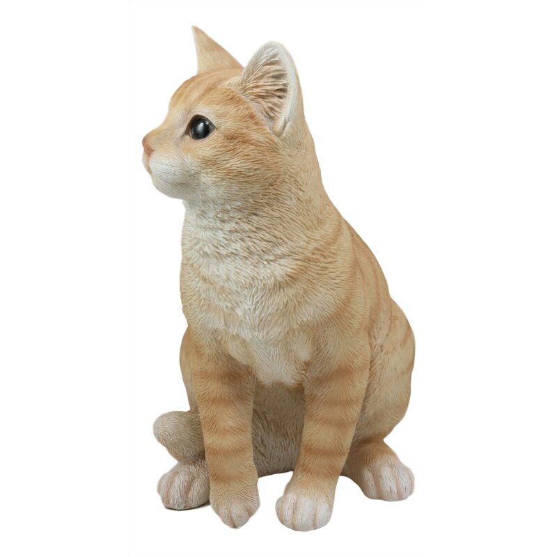 gray tabby cat figurine